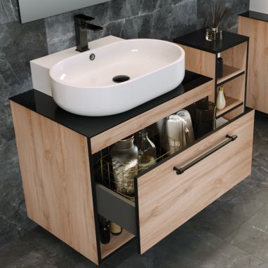 IMPRESE Тумба с умывальником подвесная BLACK EDGE (f32119OK)
